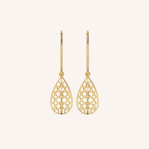 Caratglitz Designer Gold And Diamond Earring